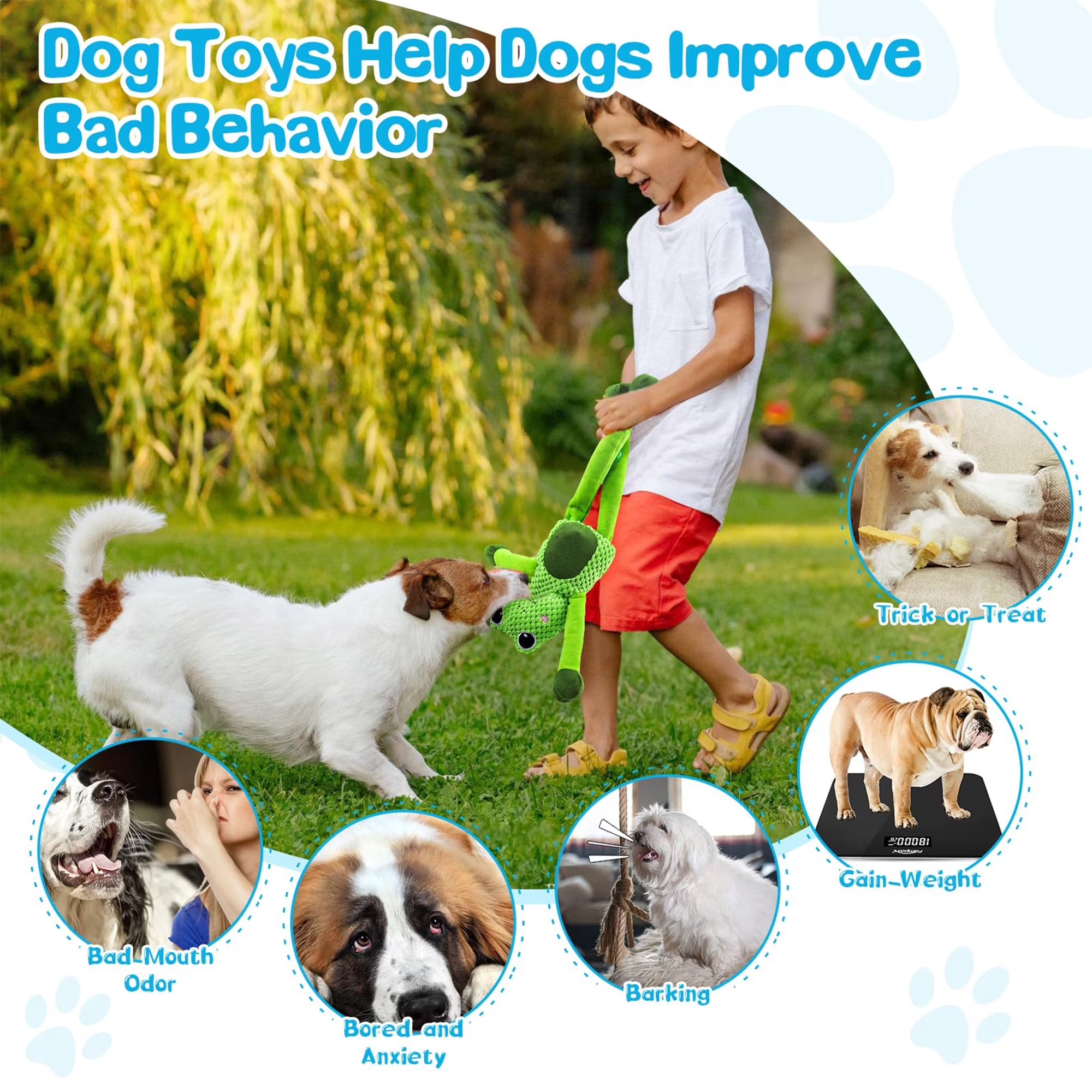 Large Squeaky Dog Toys Plush Stuffed Dog Chew Toy with Soft Fabric Interactive Puppy Toys to Keep Them Busy