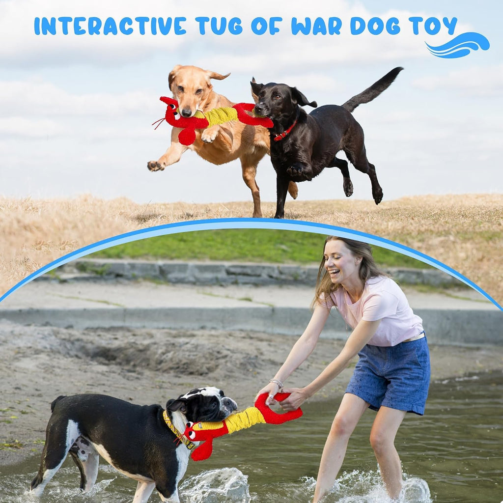 Dog Toys for Aggressive Chewers - Christmas Dog Toys Gifts for Large Dogs, Tough Durable Indestructible Dog Toys, Big Dog Chew Toys and Large Breeds, Lamb Chop Dog Toy(Red)