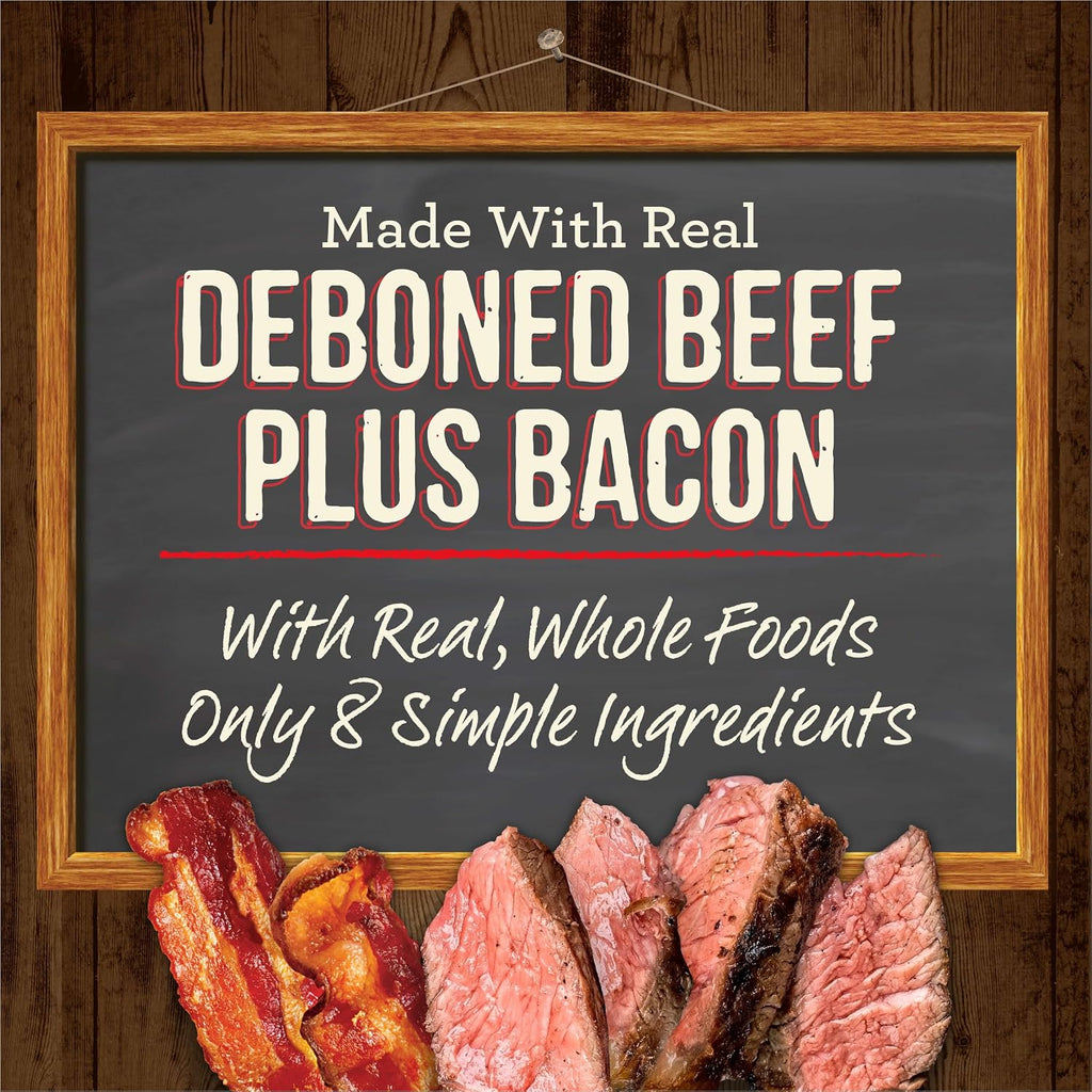 Oven Baked Natural and Crunchy Bag of Bacon Treats, Cowboy Cookout Recipe with Real Beef and Bacon - 11 Oz. Bag