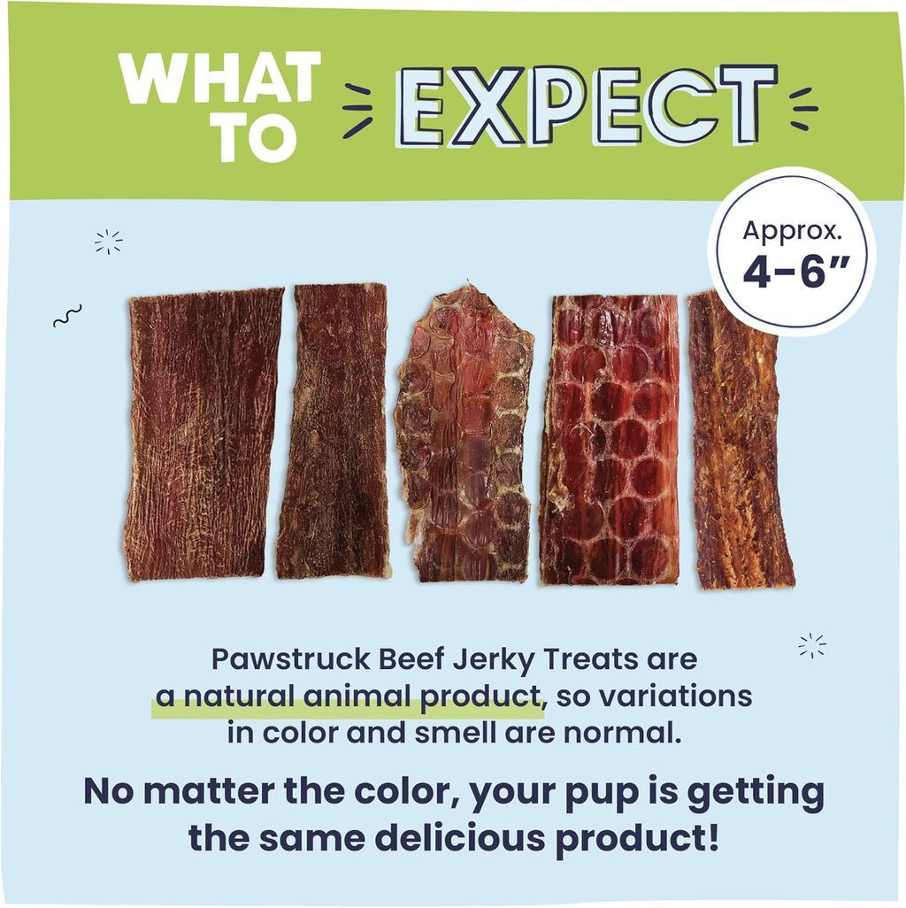 Premium Beef Jerky Dog Treat Chews, Medium 4"-6" Strips – Supports Hip & Joint Health, Rich in Glucosamine & Chondroitin, No Added Preservatives – 25 Count
