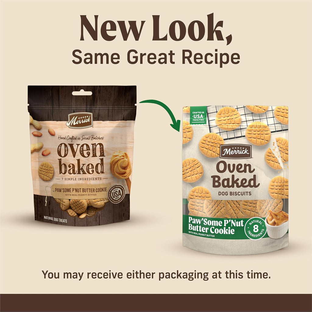Oven Baked Dog Treats, Natural Cookies for Dogs, Paw’Some P’Nut Butter Cookie with Real Peanut Butter