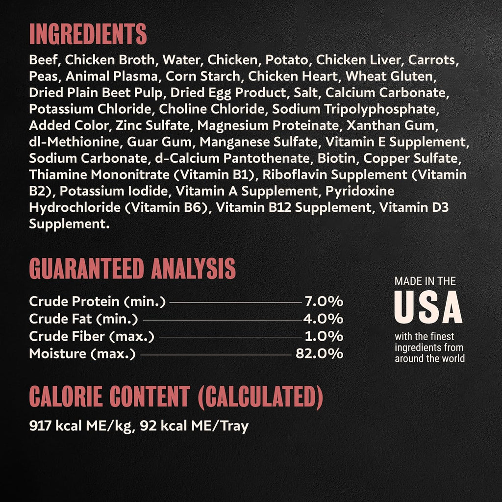 Home Delights Wet Dog Food, Beef Stew in Sauce, 3.5 Oz, 24 Count | Real Beef #1 Ingredient, Easy to Digest, No Fillers/Added Sugar/Artificial Flavors, Use as Meal or Topper, Easy Peel Trays