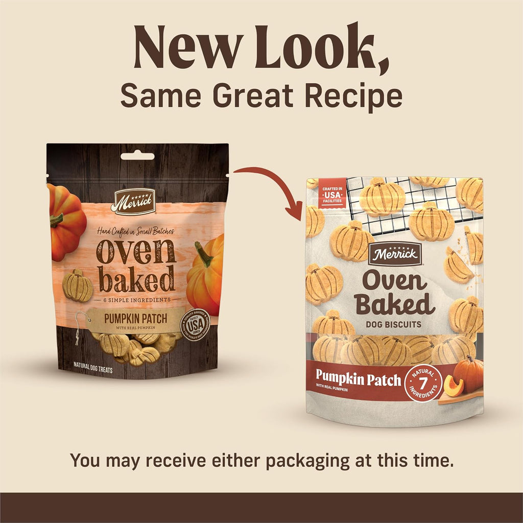 Oven Baked Dog Treats, Natural and Crunchy Bag of Treats, Pumpkin Patch with Real Pumpkin Snack | Natural, Crunchy Biscuits Hand Crafted in Small Batches with Only Seven Ingredients