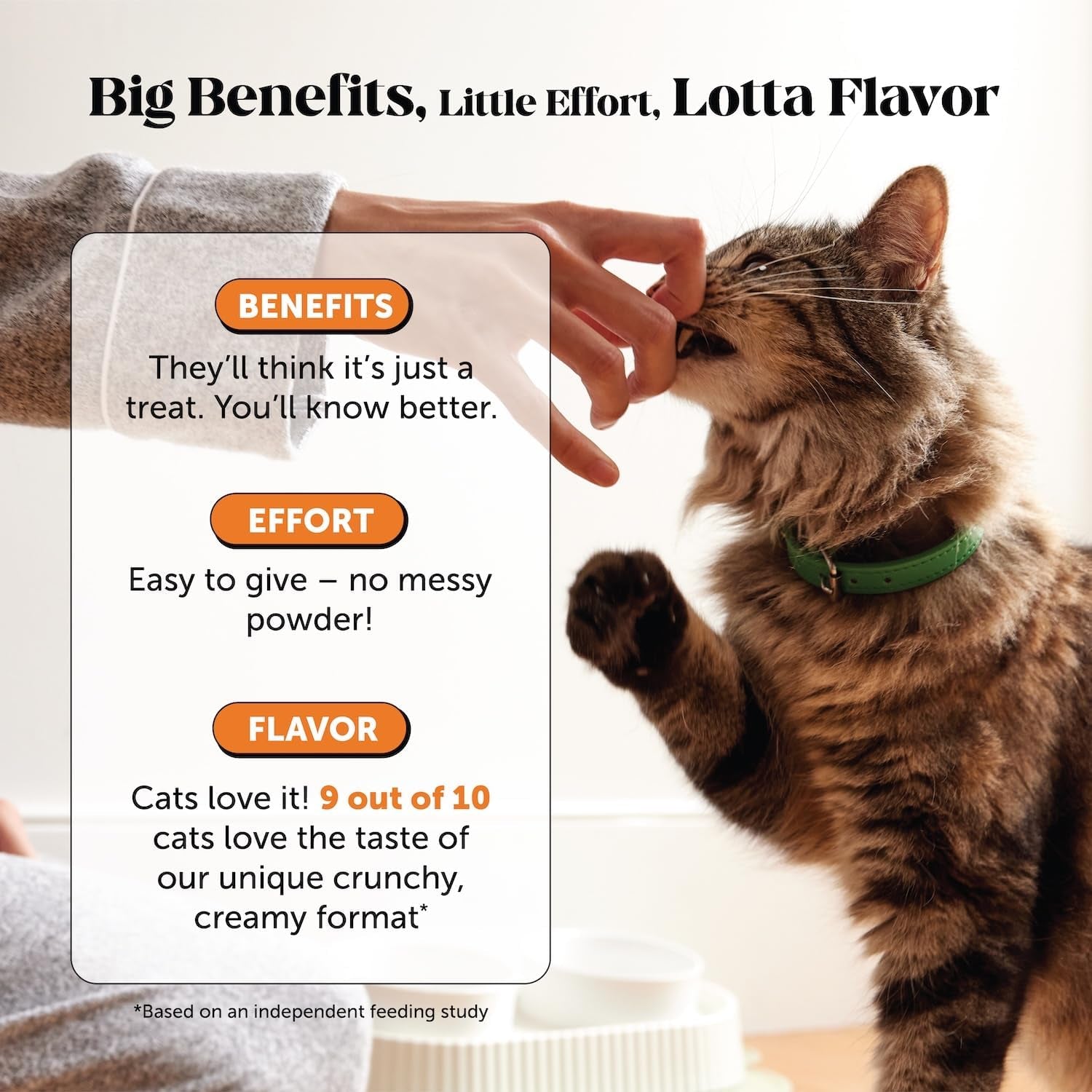Senior Cat Joint Supplement Crunchy Creamy Hip + Joint for Cats - Ease Mobility Stiffness with Glucosamine Chondroitin, Green Lipped Mussel, Flexibility + Joint Support Chews (30-Day Supply)