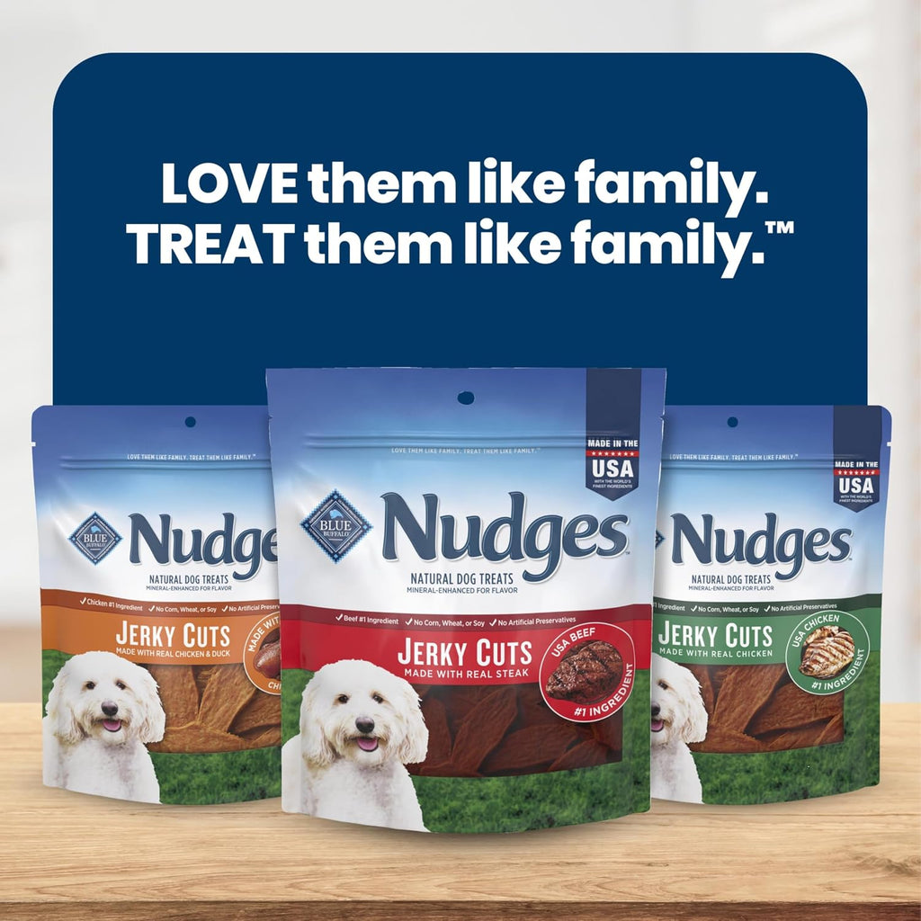 Nudges Jerky Cuts Steak Dog Treats, 16 Oz | Real Beef First, Made in the USA, for All Breed Sizes, No Artificial Preservatives