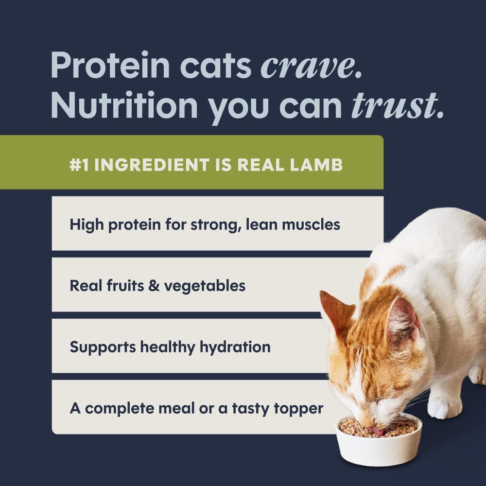 Pate Entrees, Wet Canned Cat Food, Real Lamb, 3 Oz (24 Count) | Rich & Creamy Pate Texture, High Protein, Real Lamb, Whole-Food Ingredients, Grain-Free, Hydration Support