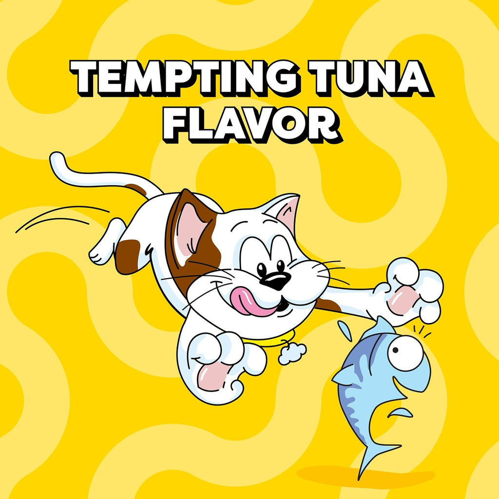 Jumbo Stuff Crunchy & Soft Cat Treats, Tuna, 14 Oz | Crunchy Outside, Soft Inside, under 2 Calories per Treat, Resealable Stay-Fresh Tub, 100% Complete & Balanced