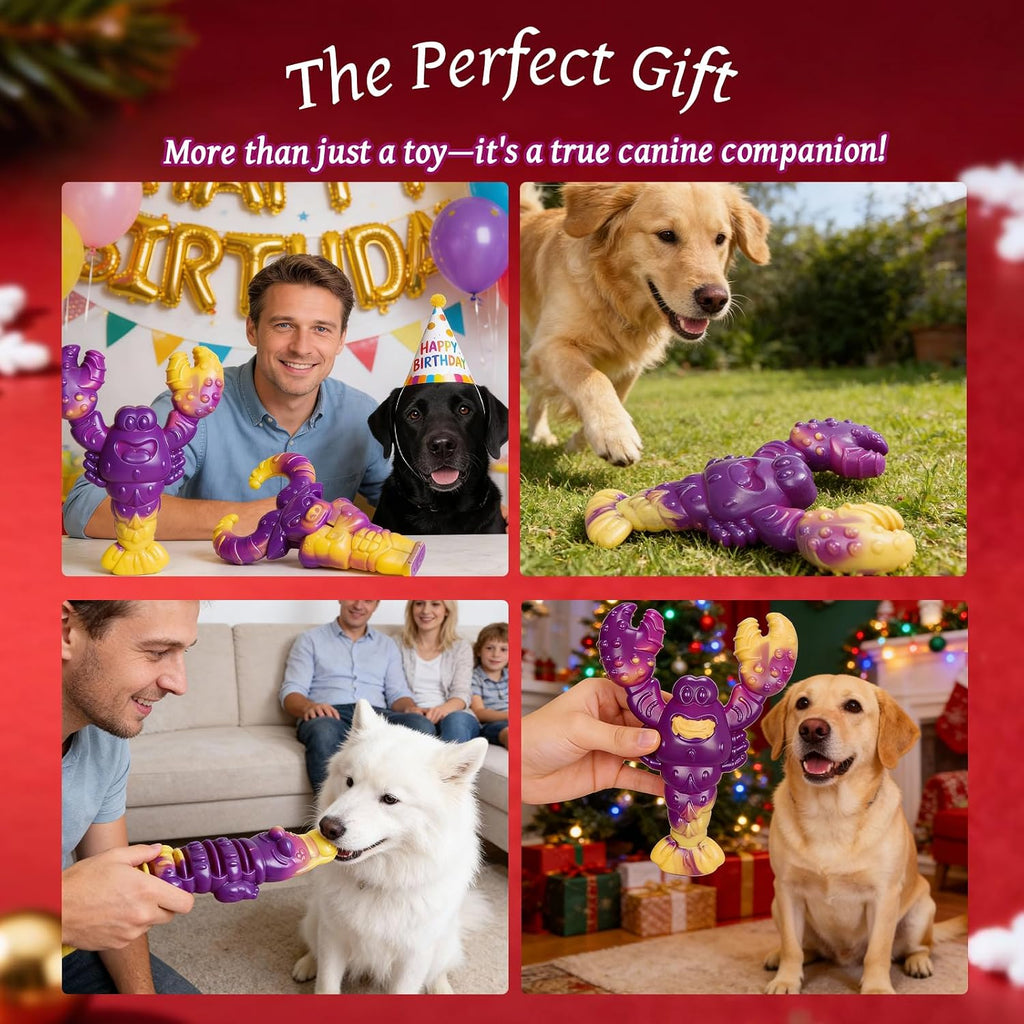 Indestructible Dog Toys for Aggressive Chewers, Tough Dog Toys for Large Dogs, Durable Dog Chew Toys to Keep Them Busy, Interactive Aggressive Chew Toys for Medium Dogs, Beef Flavor (Lob+Bull)