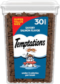 Classic Crunchy and Soft Cat Treats, Savory Salmon, 30 Oz | Crunchy Outside, Soft Inside, under 2 Calories per Treat, 100% Complete & Balanced for Adult Cats, Resealable Stay-Fresh Tub
