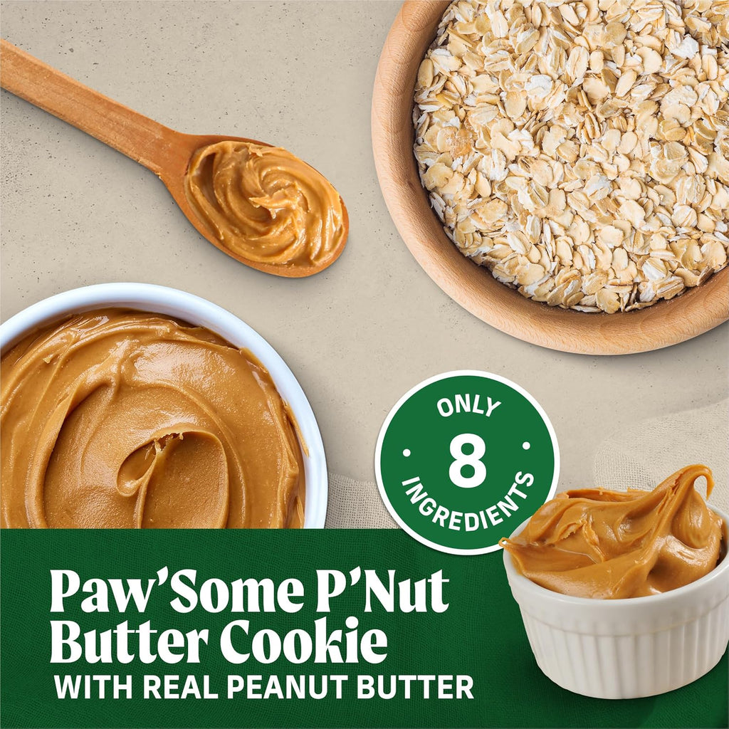 Oven Baked Dog Treats, Natural Cookies for Dogs, Paw’Some P’Nut Butter Cookie with Real Peanut Butter