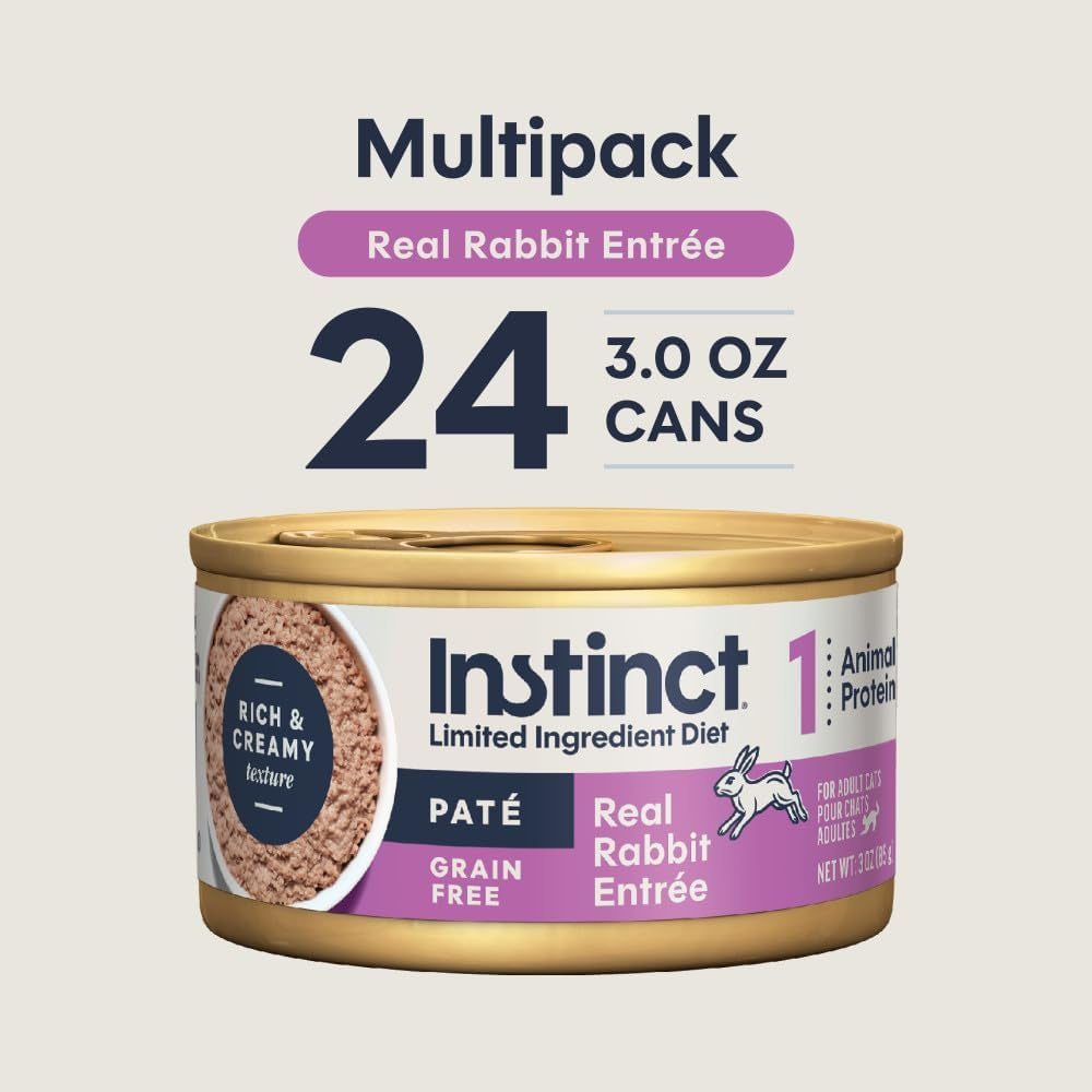 Limited Ingredient Diet Wet Cat Food, Rabbit, 3 Oz (24 Count) | Single Animal Protein and Vegetable Recipe, Rich & Creamy Pate Texture, Real Rabbit Entree, Gentle on Sensitive Stomachs