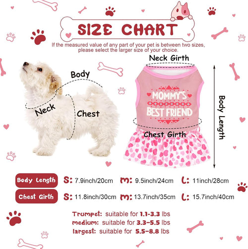 6 Pack Girl Dog Clothes Pet Dress Shirt Female Cute Dog Sundress Puppy Summer Apparel Clothes Outfits with Ruffles for Pets Cats(Medium)