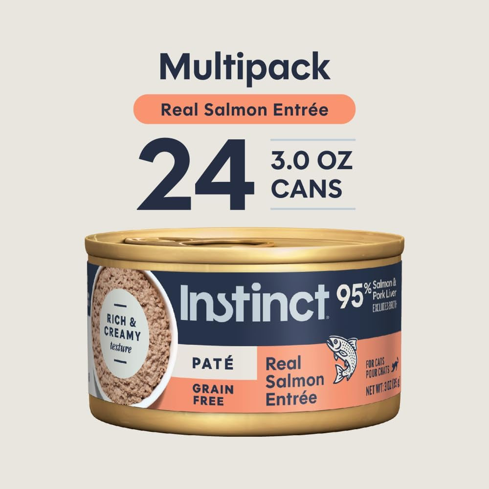 Original Pate Wet Cat Food, Grain Free Recipe - Real Salmon, 3 Oz. Cans (Pack of 24) | Rich & Creamy Pate Texture, High Protein, Real Salmon, Whole-Food Ingredients, Grain-Free, Hydration Support