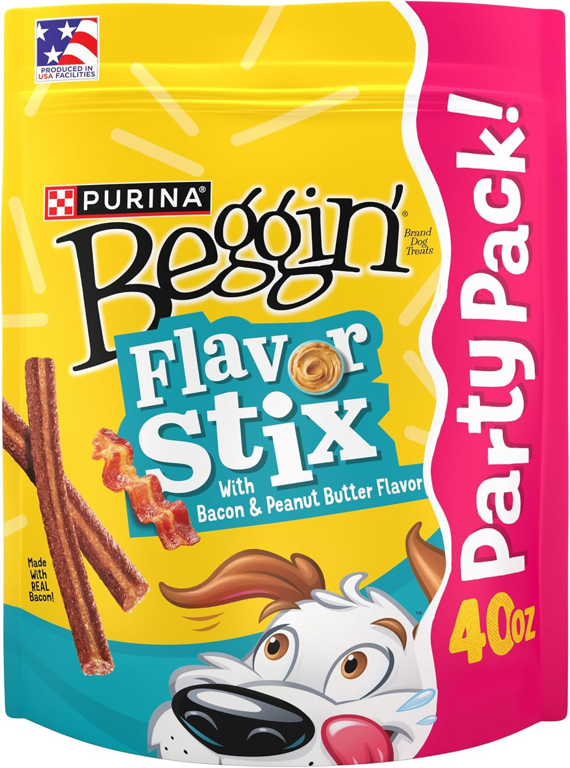 Flavor Stix with Bacon and Peanut Butter Flavor Dog Chew Stix - 40 Oz. Pouch
