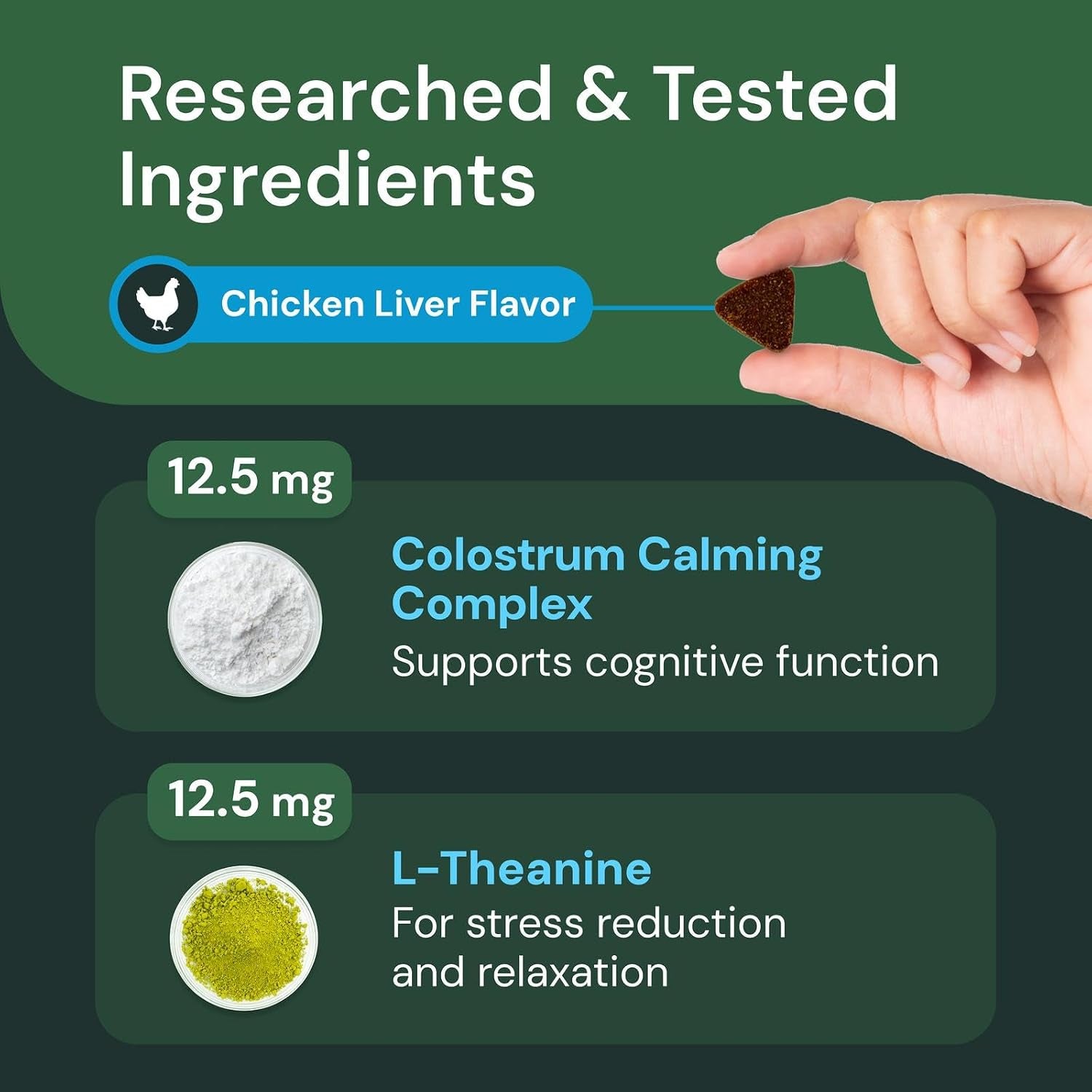 Veterinary Strength Calm & Confident Chews - Stress Supplement for Cats - Supports Brain Function for Cats - with L-Theanine, Thiamine & More - 45 Count