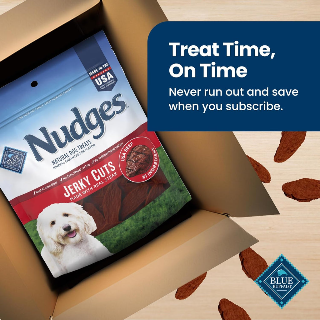 Nudges Jerky Cuts Steak Dog Treats, 16 Oz | Real Beef First, Made in the USA, for All Breed Sizes, No Artificial Preservatives
