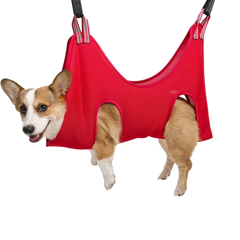 Sehao Pet Grooming for Dog Grooming Harness for Nail Trimming Pet Grooming Sling Helper Holder Pet Supplies Red M