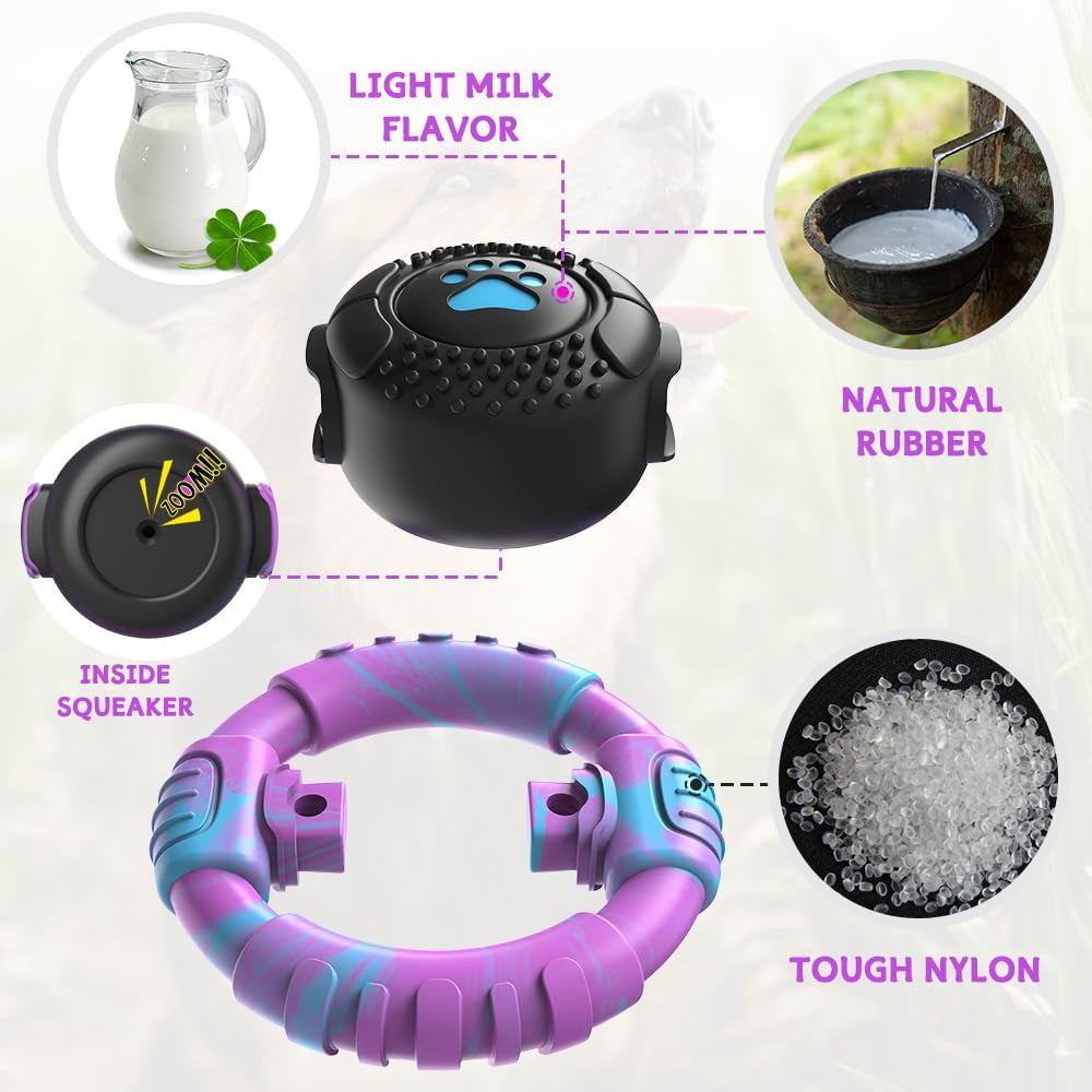 Dog Toys for Aggressive Chewers Large Medium Small Breed Indestructible | Durable Tough Dog Chew Toys to Keep Them Busy, Nylon Rubber Interactive Dog Toys