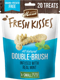 Fresh Kisses Natural Dental Chews Toothbrush Treat Shape Infused with Real Mint for Tiny Dogs 5-15 Lbs - 20 Ct. Bag