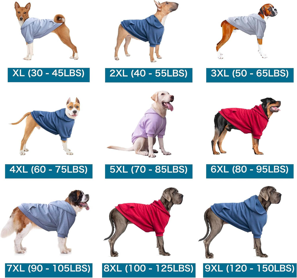 Large Dog Hoodie Clothes, Red, 8XL | Large Dog Clothes, Hoodie, Red, 8XL