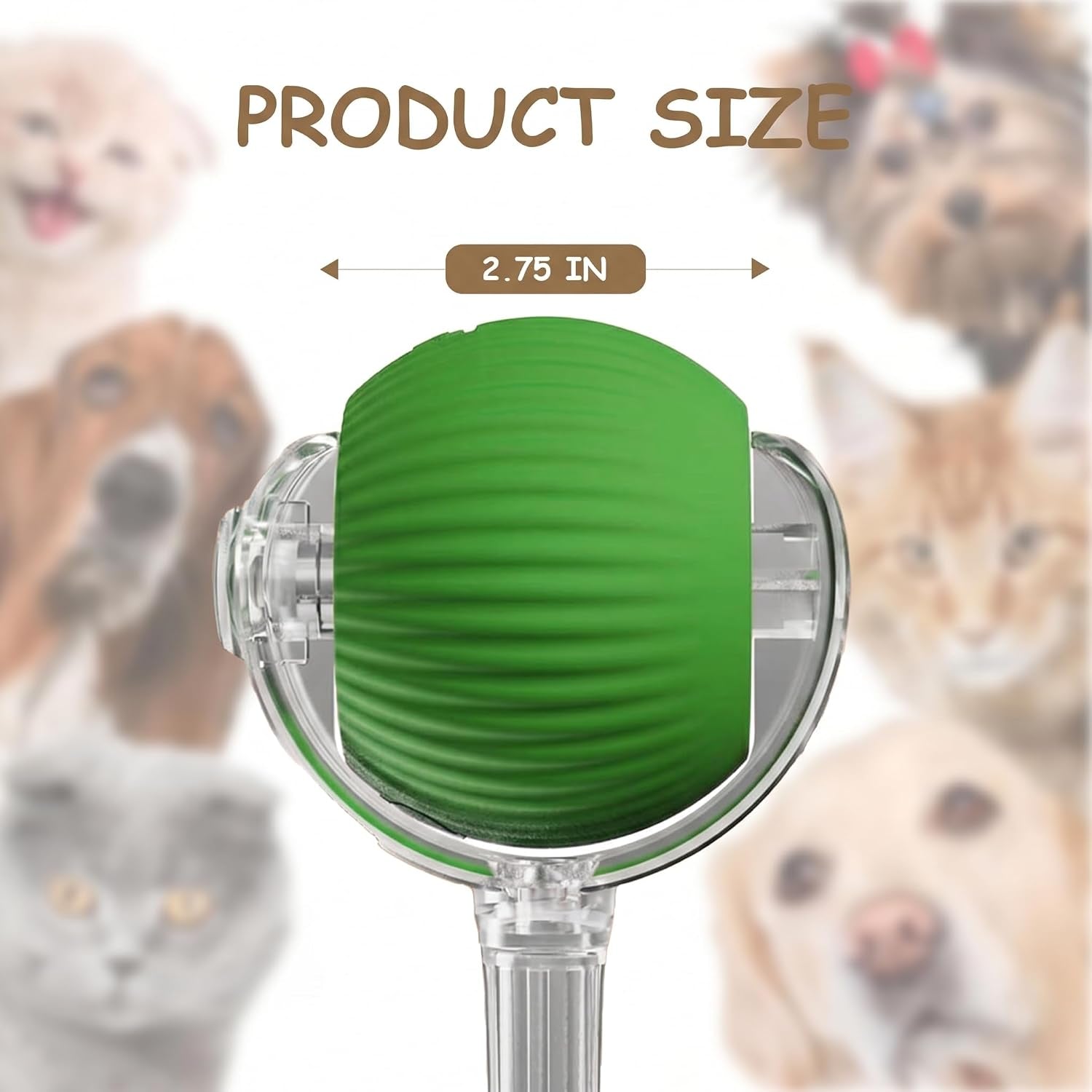 Interactive Cat Toy Automatic Moving Ball, Indoor Cats, Rechargeable, Green | Interactive Toys for Cats, Motion Activated Dog Toy for Small Dogs, 3 Speed Modes, Rechargeable, Quiet Silicone