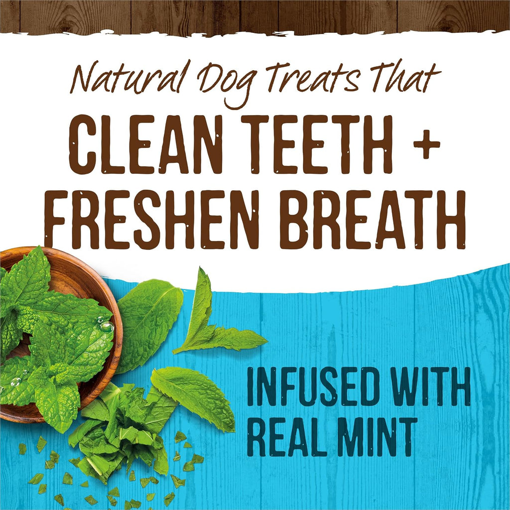 Fresh Kisses Natural Dental Chews Toothbrush Treat Shape Infused with Real Mint for Tiny Dogs 5-15 Lbs - 20 Ct. Bag