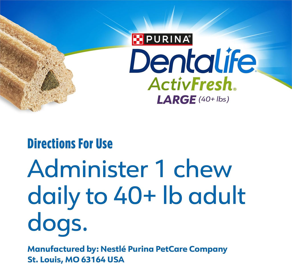 Activfresh Dog Chews for Large Dogs 40 Lbs. and Up, Dental Chews to Freshen Breath, Chicken Flavor, 24.1 Oz., 21 Chews - 21 Ct. Pouch