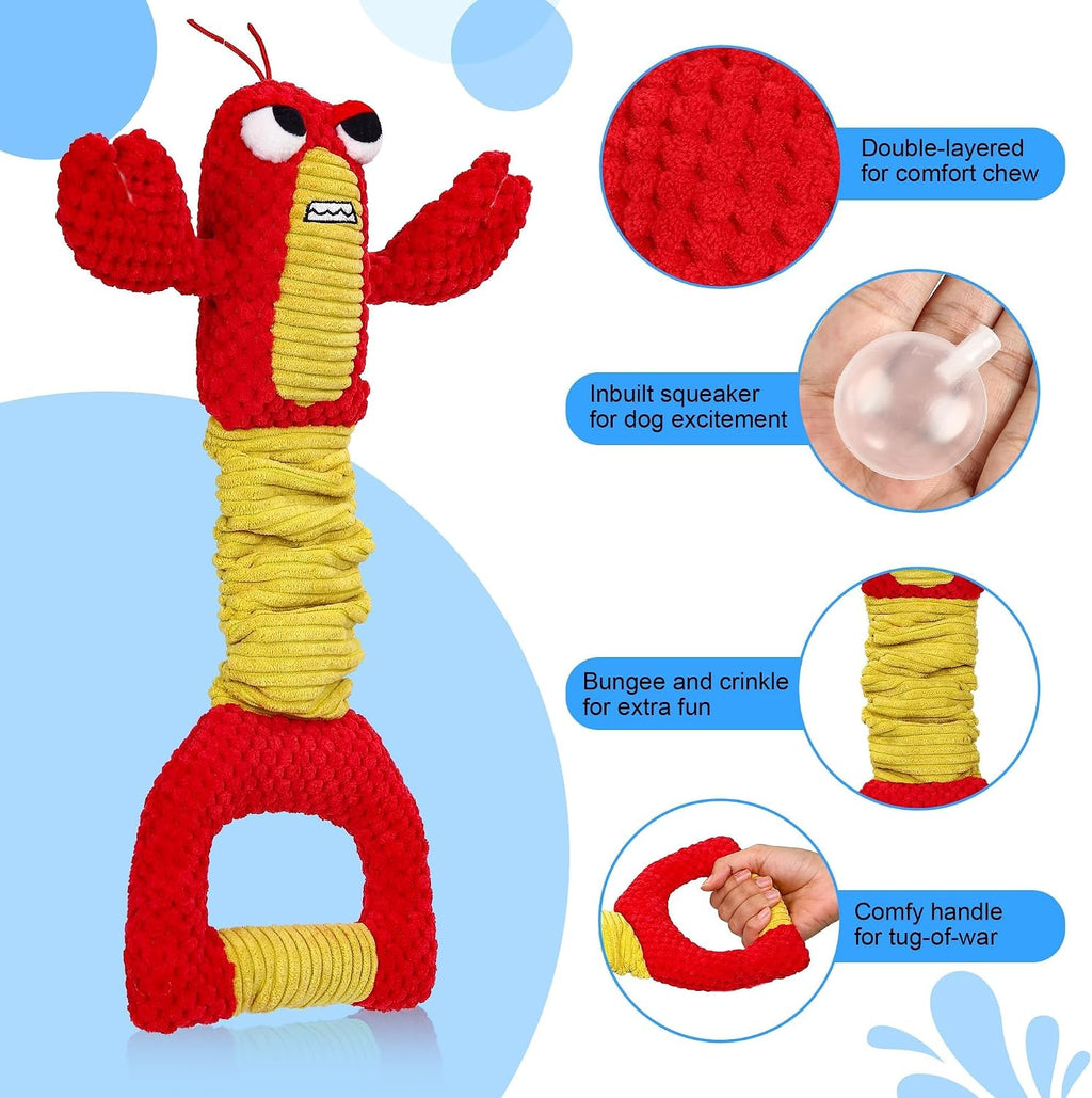 Dog Toys for Aggressive Chewers - Christmas Dog Toys Gifts for Large Dogs, Tough Durable Indestructible Dog Toys, Big Dog Chew Toys and Large Breeds, Lamb Chop Dog Toy(Red)