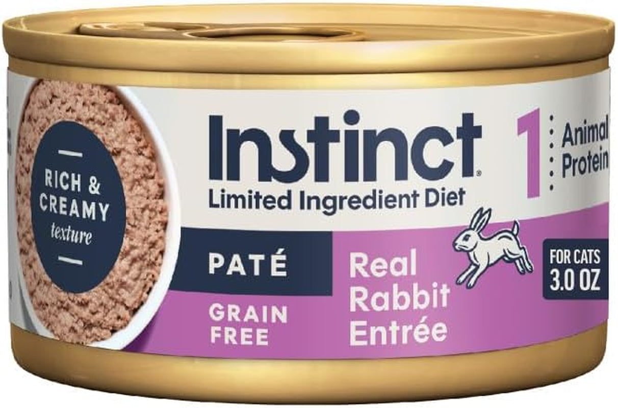 Limited Ingredient Diet Wet Cat Food, Rabbit, 3 Oz (24 Count) | Single Animal Protein and Vegetable Recipe, Rich & Creamy Pate Texture, Real Rabbit Entree, Gentle on Sensitive Stomachs