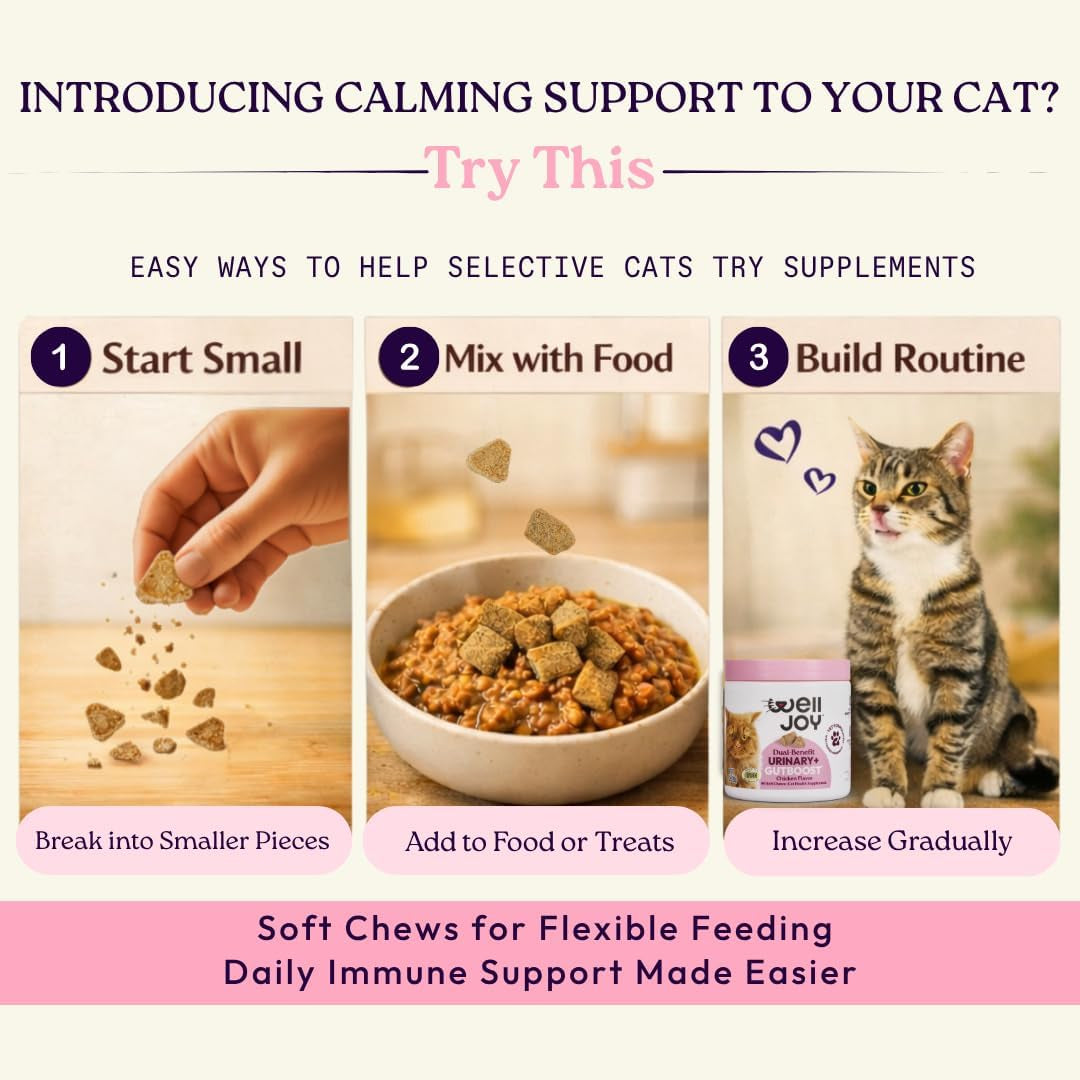 Urinary Cat Supplement + D-Mannose, Cranberry, Gutboost, 90Ct