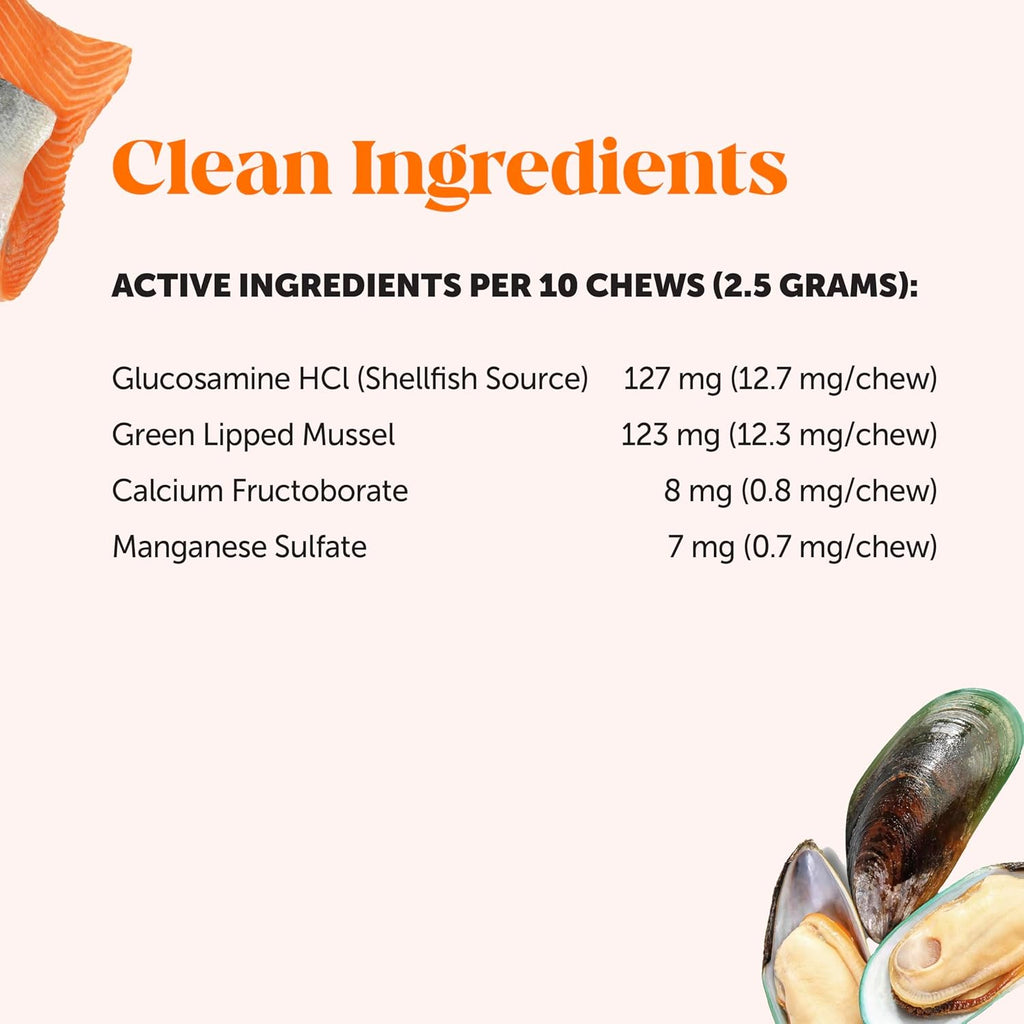Senior Cat Joint Supplement Crunchy Creamy Hip + Joint for Cats - Ease Mobility Stiffness with Glucosamine Chondroitin, Green Lipped Mussel, Flexibility + Joint Support Chews (30-Day Supply)