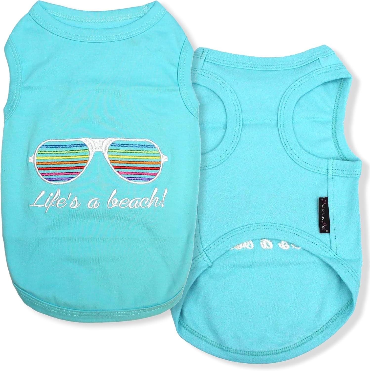 Beach Dog Shirt – 100% Cotton Shirts for Medium Dogs – Sleeveless Pet Vest – Lightweight and Breathable Dogs Apparel – Cute Summer Dog Clothes - Stretchy T Shirts for Pets