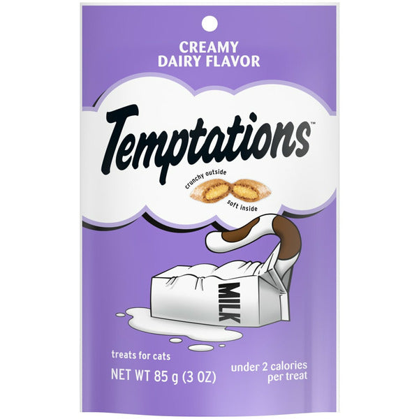 TEMPTATIONS Classic Crunchy and Soft Cat Treats Creamy Dairy Flavor