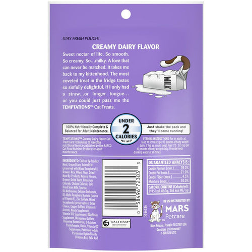 1.C TEMPTATIONS Classic Crunchy and Soft Cat Treats Creamy Dairy Flavor
